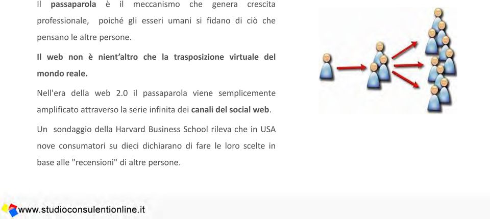 0 il passaparola viene semplicemente amplificato attraverso la serie infinita dei canali del social web.