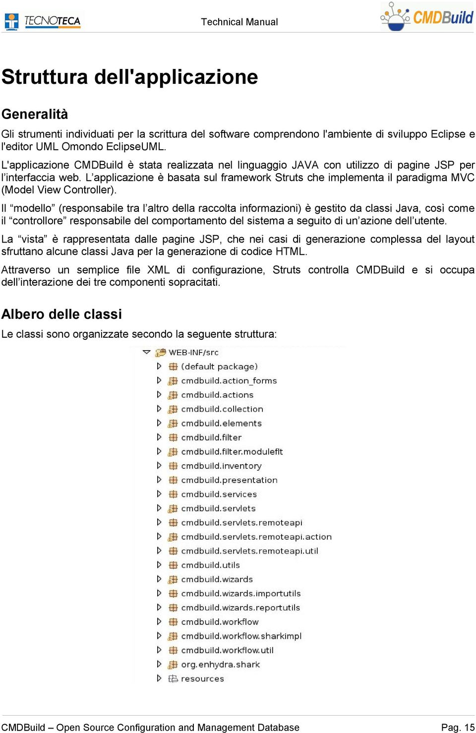 L applicazione è basata sul framework Struts che implementa il paradigma MVC (Model View Controller).