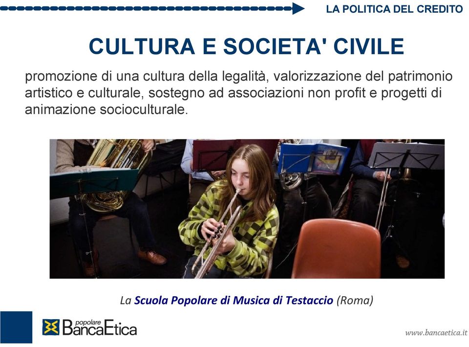 culturale, sostegno ad associazioni non profit e progetti di