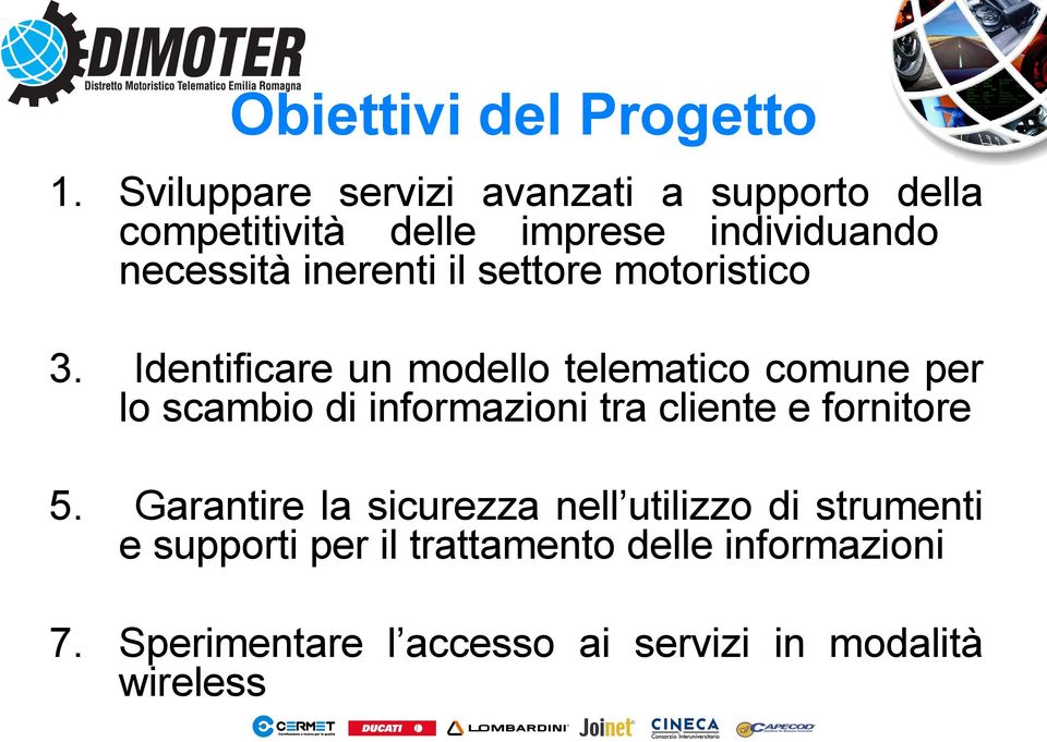 inerenti il settore motoristico 3.