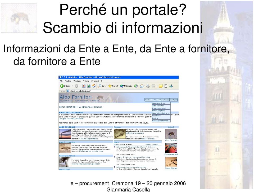 Informazioni da Ente a