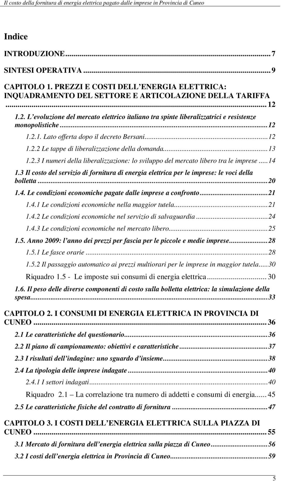 ..13 1.2.3 I numeri della liberalizzazione: lo sviluppo del mercato libero tra le imprese...14 1.3 Il costo del servizio di fornitura di energia elettrica per le imprese: le voci della bolletta...20 1.