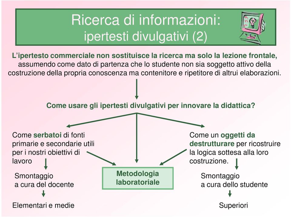 Come usare gli ipertesti divulgativi per innovare la didattica?