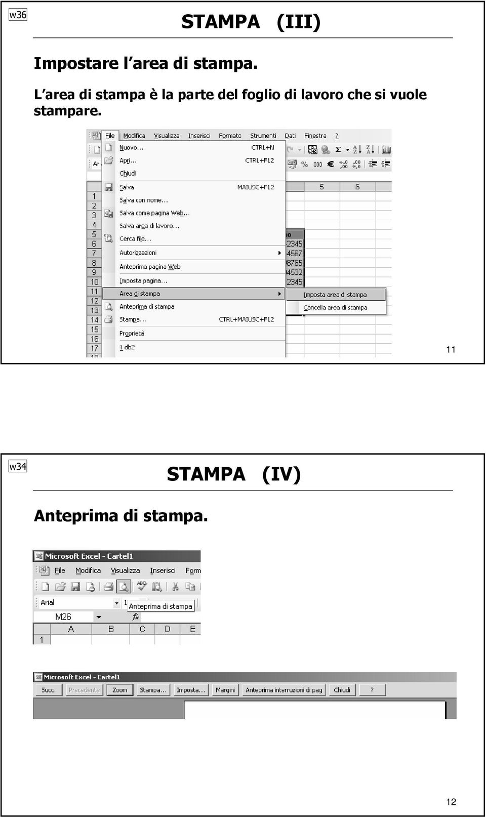 L area di stampa è la parte del foglio