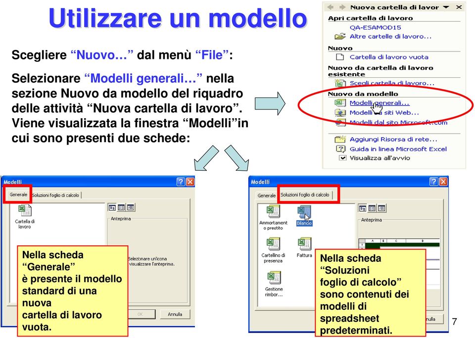 Viene visualizzata la finestra Modelli in cui sono presenti due schede: Nella scheda Generale è presente il