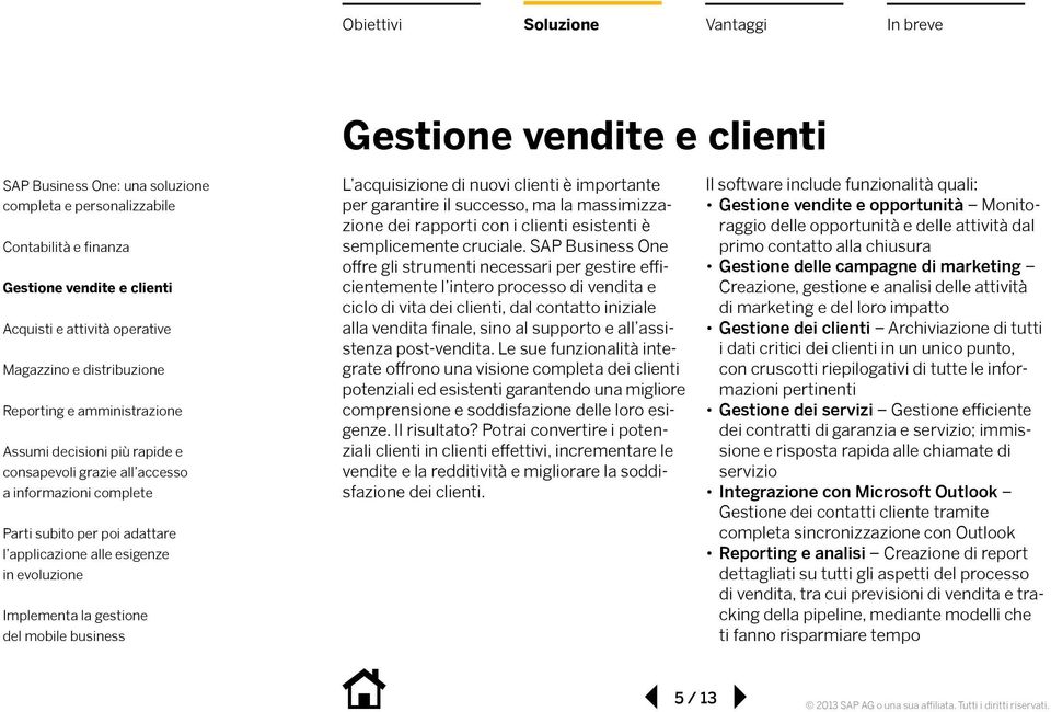 assistenza post-vendita. Le sue funzionalità integrate offrono una visione completa dei clienti potenziali ed esistenti garantendo una migliore comprensione e soddisfazione delle loro esigenze.