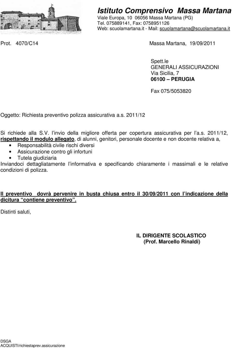 GENERALI ASSICURAZIONI Via