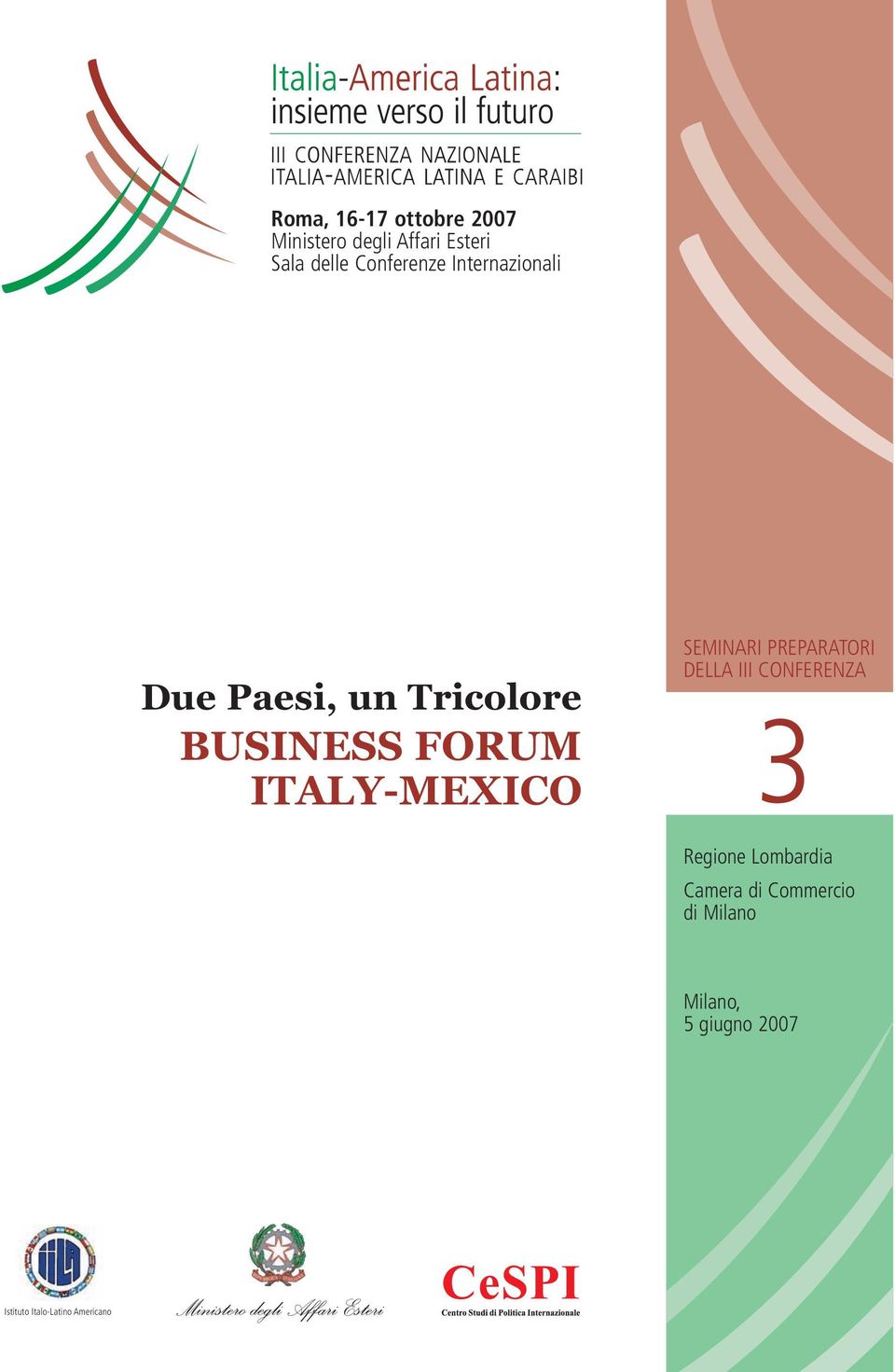 ITALY-MEXICO SEMINARI PREPARATORI DELLA III CONFERENZA 3 Regione