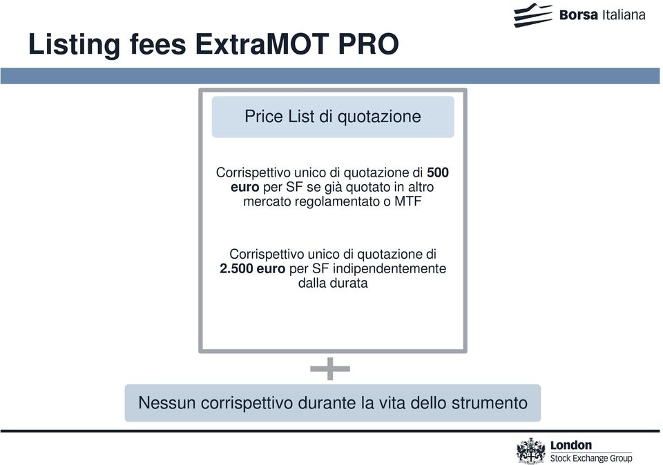 regolamentato o MTF Corrispettivo unico di quotazione di 2.