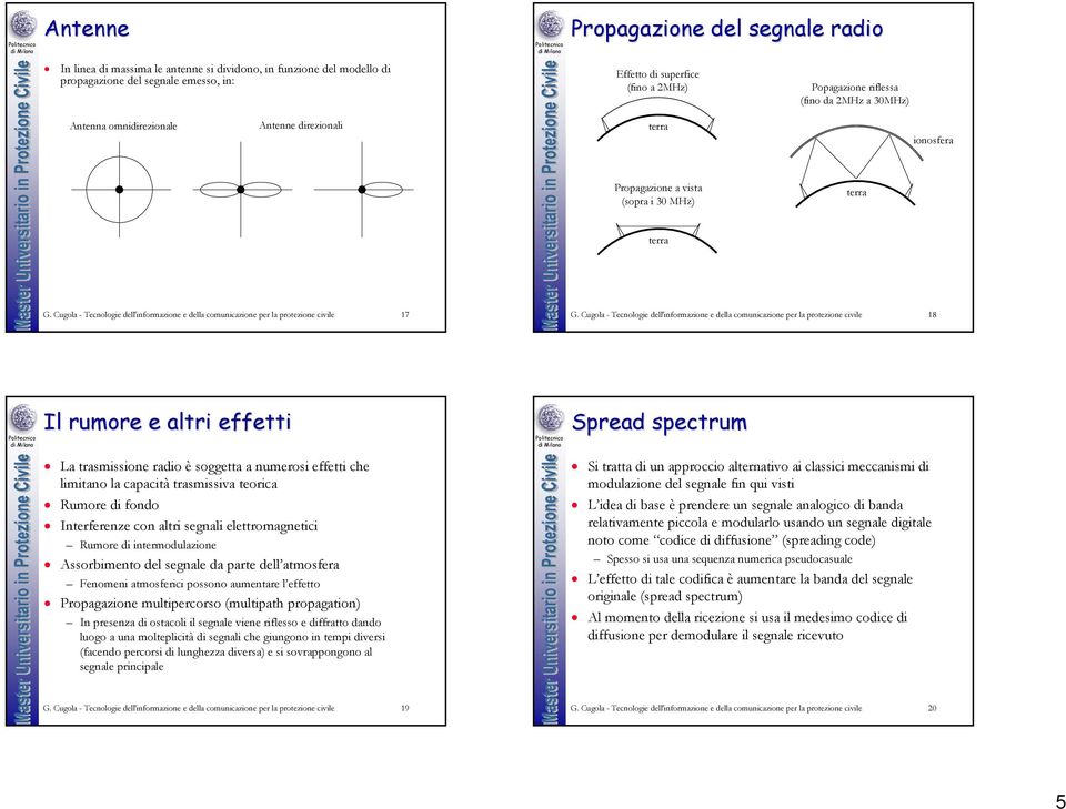 Cugola - Tecnologie dell'informazione e della comunicazione per la protezione civile 17 G.