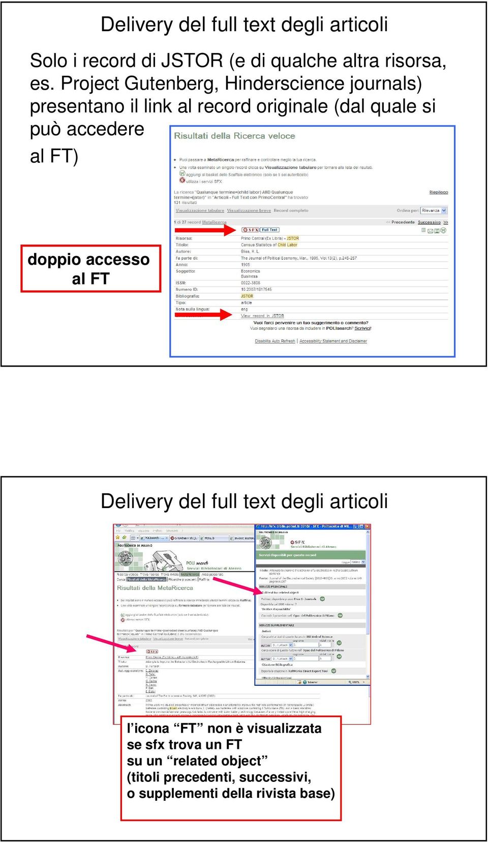accedere al FT) doppio accesso al FT Delivery del full text degli articoli l icona FT non è