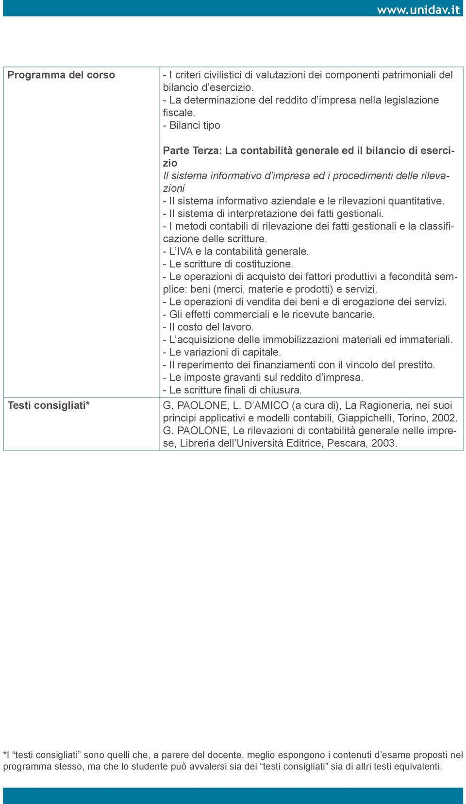 rilevazioni quantitative. - Il sistema di interpretazione dei fatti gestionali. - I metodi contabili di rilevazione dei fatti gestionali e la classificazione delle scritture.