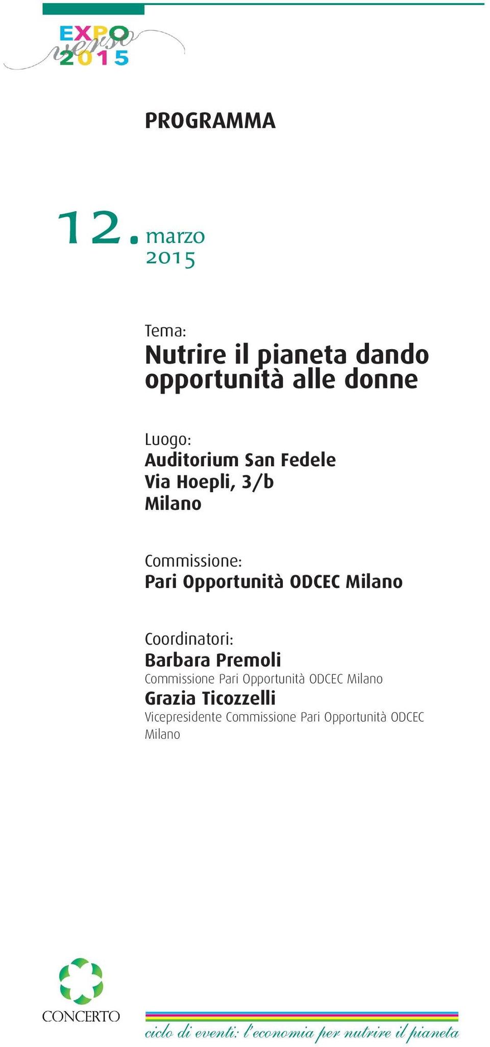 San Fedele Via Hoepli, 3/b Pari Opportunità ODCEC Barbara