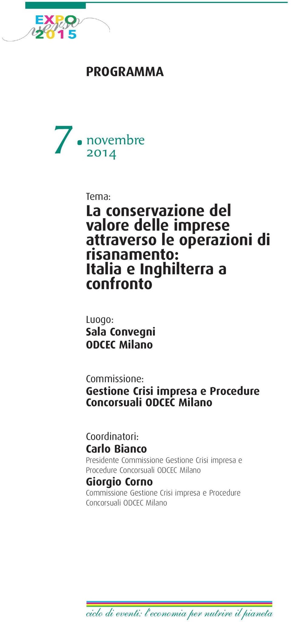 Italia e Inghilterra a confronto Sala Convegni ODCEC Gestione Crisi impresa e Procedure