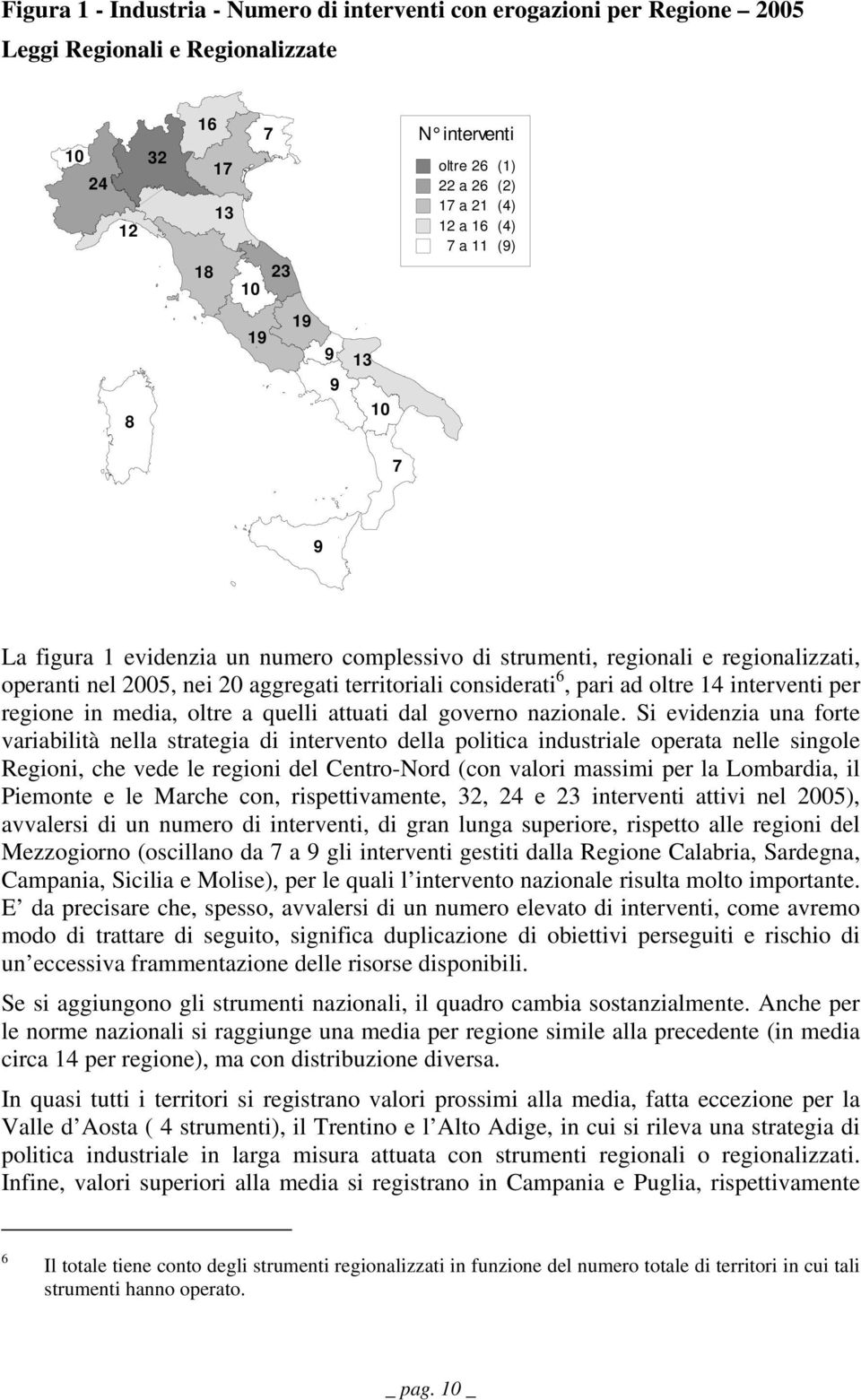 oltre 14 interventi per regione in media, oltre a quelli attuati dal governo nazionale.