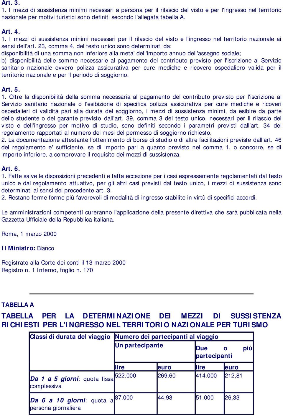 23, comma 4, del testo unico sono determinati da: disponibilità di una somma non inferiore alla meta' dell'importo annuo dell'assegno sociale; b) disponibilità delle somme necessarie al pagamento del