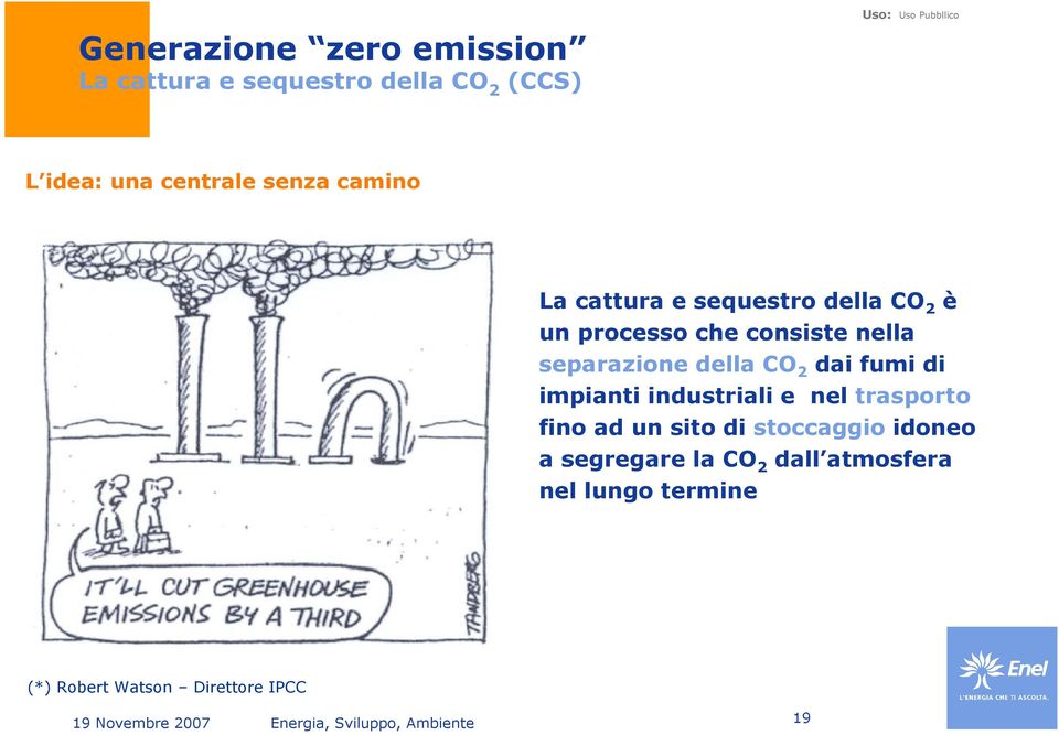 separazione della CO 2 dai fumi di impianti industriali e nel trasporto fino ad un sito di