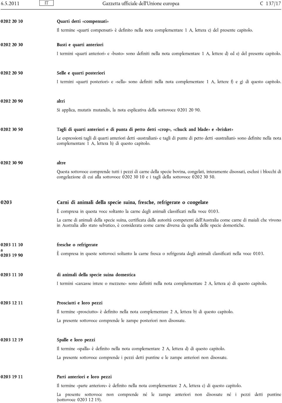 0202 20 50 Sll qurti postriori I trmini «qurti postriori» «sll» sono dfiniti nll not complmntr 1 A, lttr f) g) di qusto cpitolo.