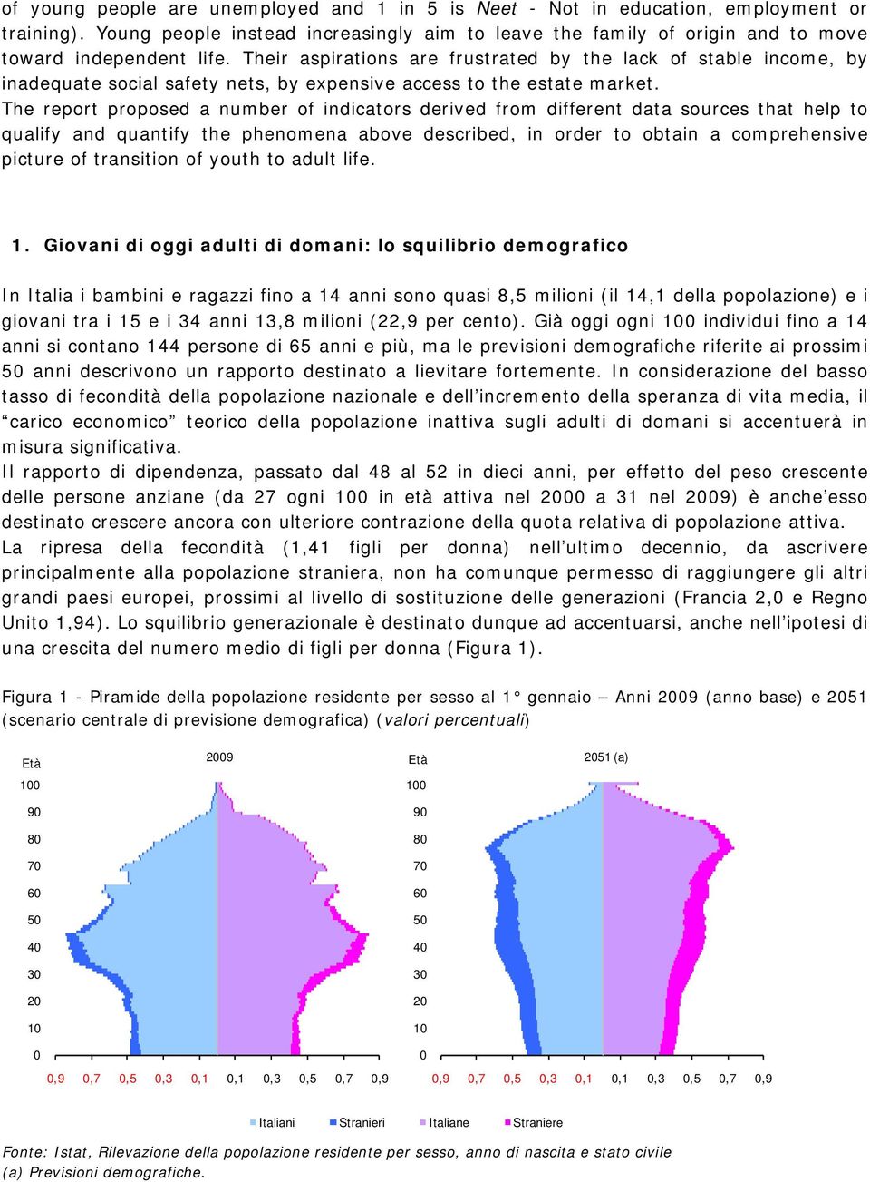 The report proposed a number of indicators derived from different data sources that help to qualify and quantify the phenomena above described, in order to obtain a comprehensive picture of