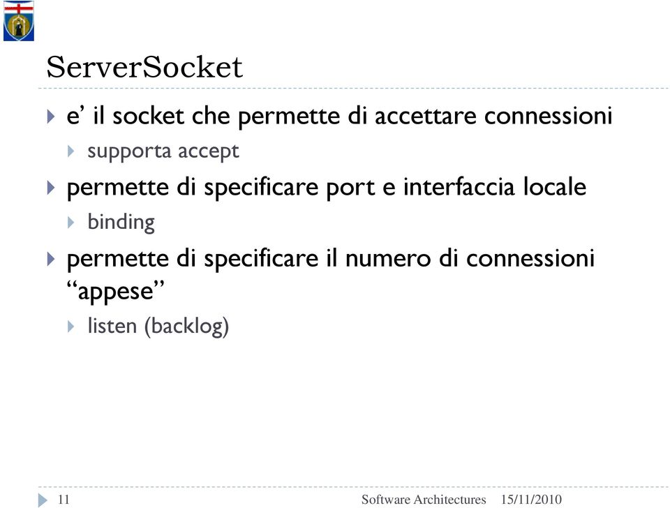 port e interfaccia locale binding permette di