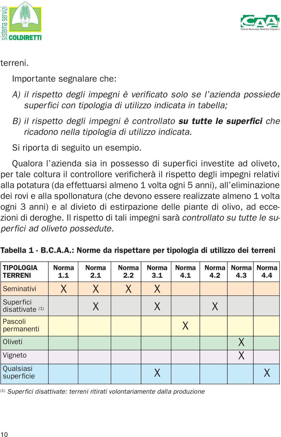 tutte le superfici che ricadono nella tipologia di utilizzo indicata. Si riporta di seguito un esempio.