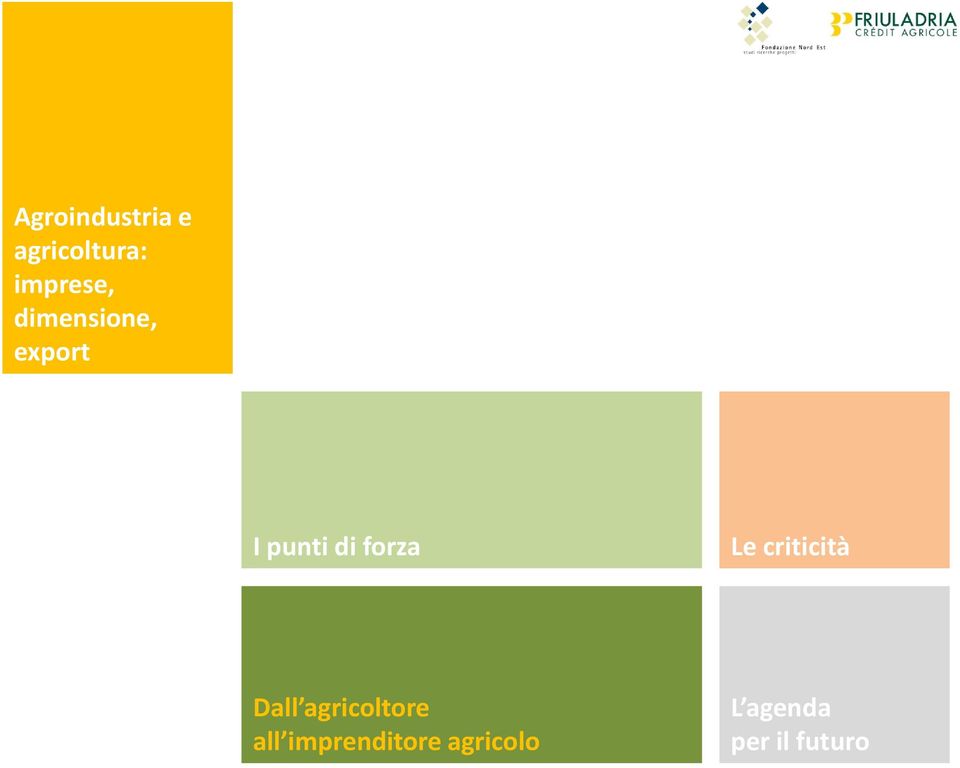 Le criticità Dall agricoltore all