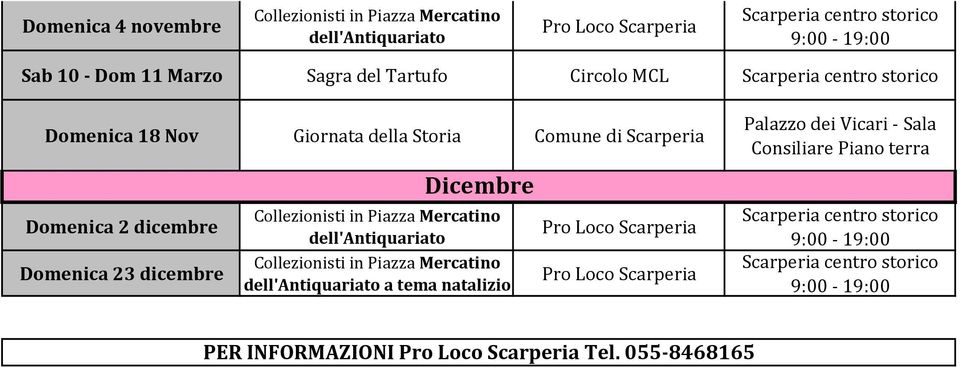 Domenica 2 dicembre Domenica 23 dicembre Dicembre a tema natalizio Palazzo