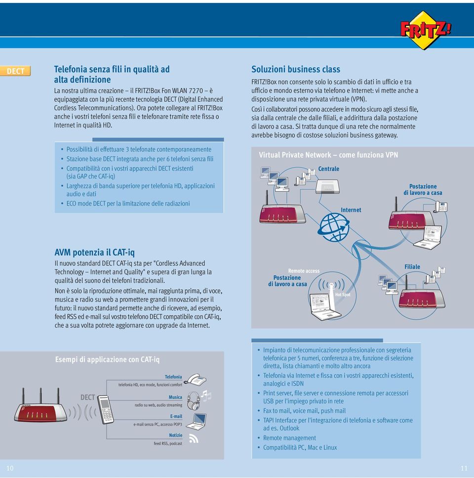 Box anche i vostri telefoni senza fili e telefonare tramite rete fissa o in qualità HD. Soluzioni business class FRITZ!