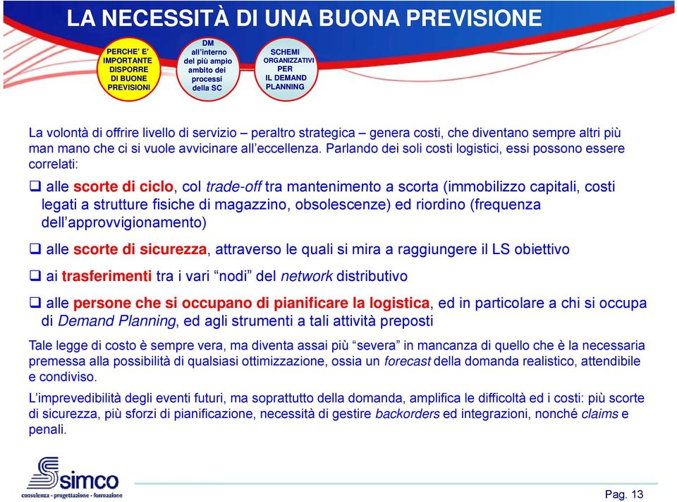 obsolescenze) ed riordino (frequenza dell approvvigionamento) alle scorte di sicurezza, attraverso le quali si mira a raggiungere il LS obiettivo ai trasferimenti tra i vari nodi del network