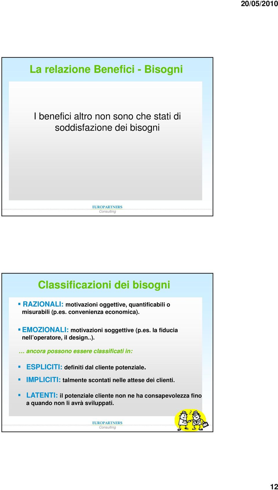 .). ancora possono essere classificati in: ESPLICITI: definiti dal cliente potenziale.