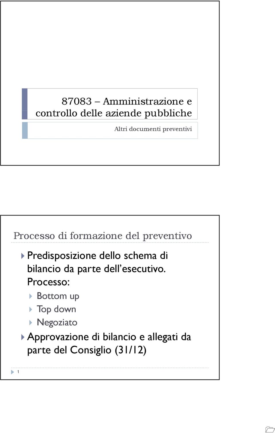 schema di bilancio da parte dell esecutivo esecutivo.