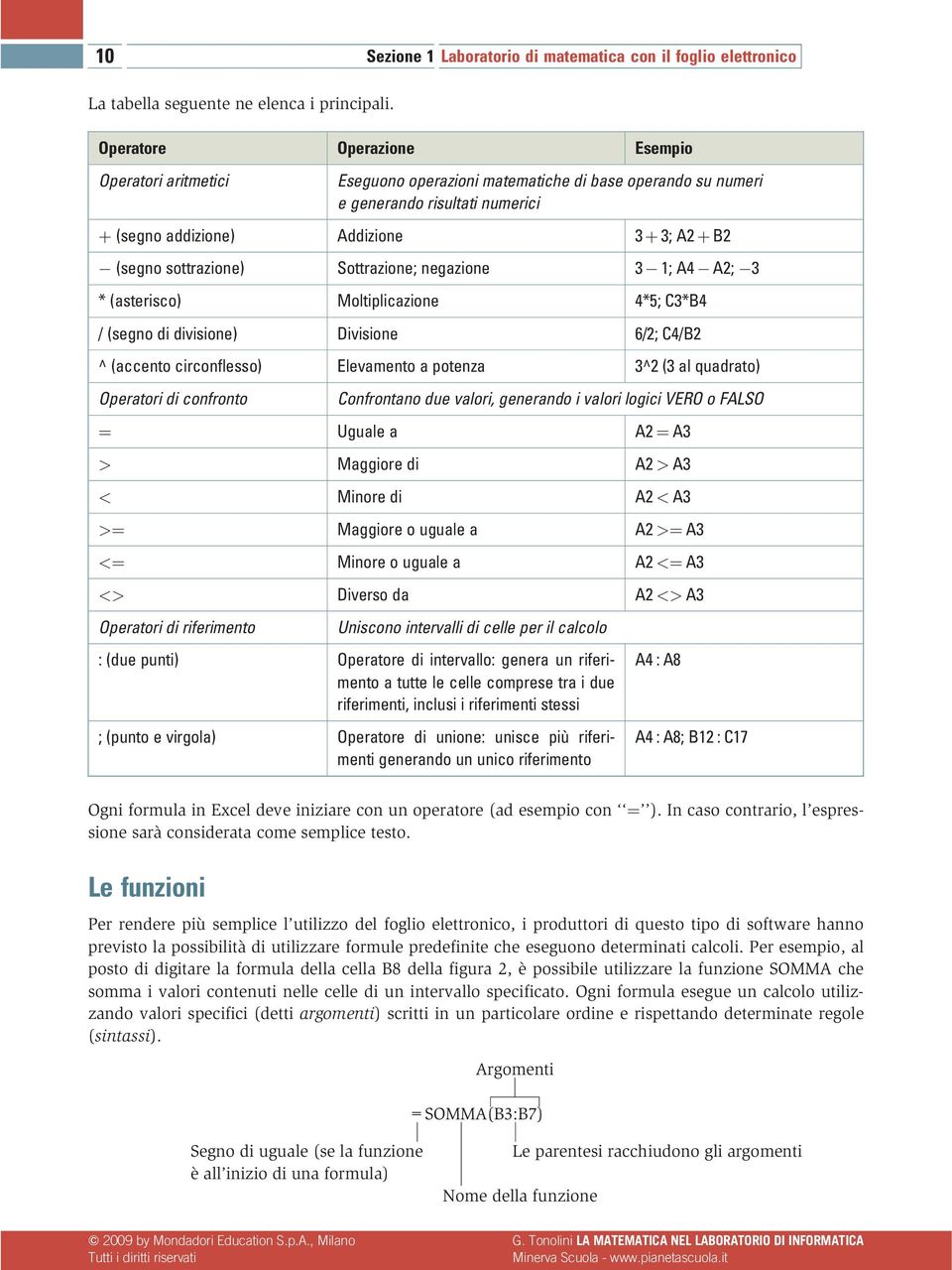 Sottrazioe; egazioe 3 1; A4 A2; 3 * (asterisco) Moltiplicazioe 4*5; C3*B4 / (sego di divisioe) Divisioe 6/2; C4/B2 ^ (acceto circoflesso) Elevameto a poteza 3^2 (3 al quadrato) Operatori di cofroto