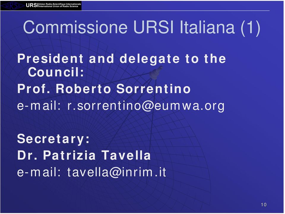 Roberto Sorrentino e-mail: r.sorrentino@eumwa.