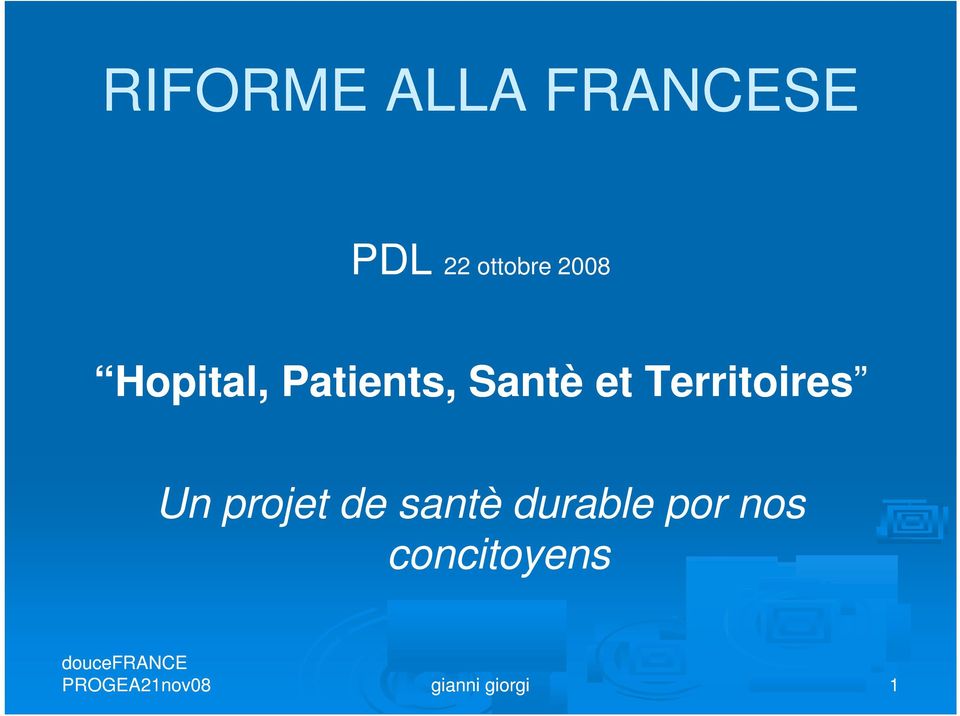 Santè et Territoires Un projet de