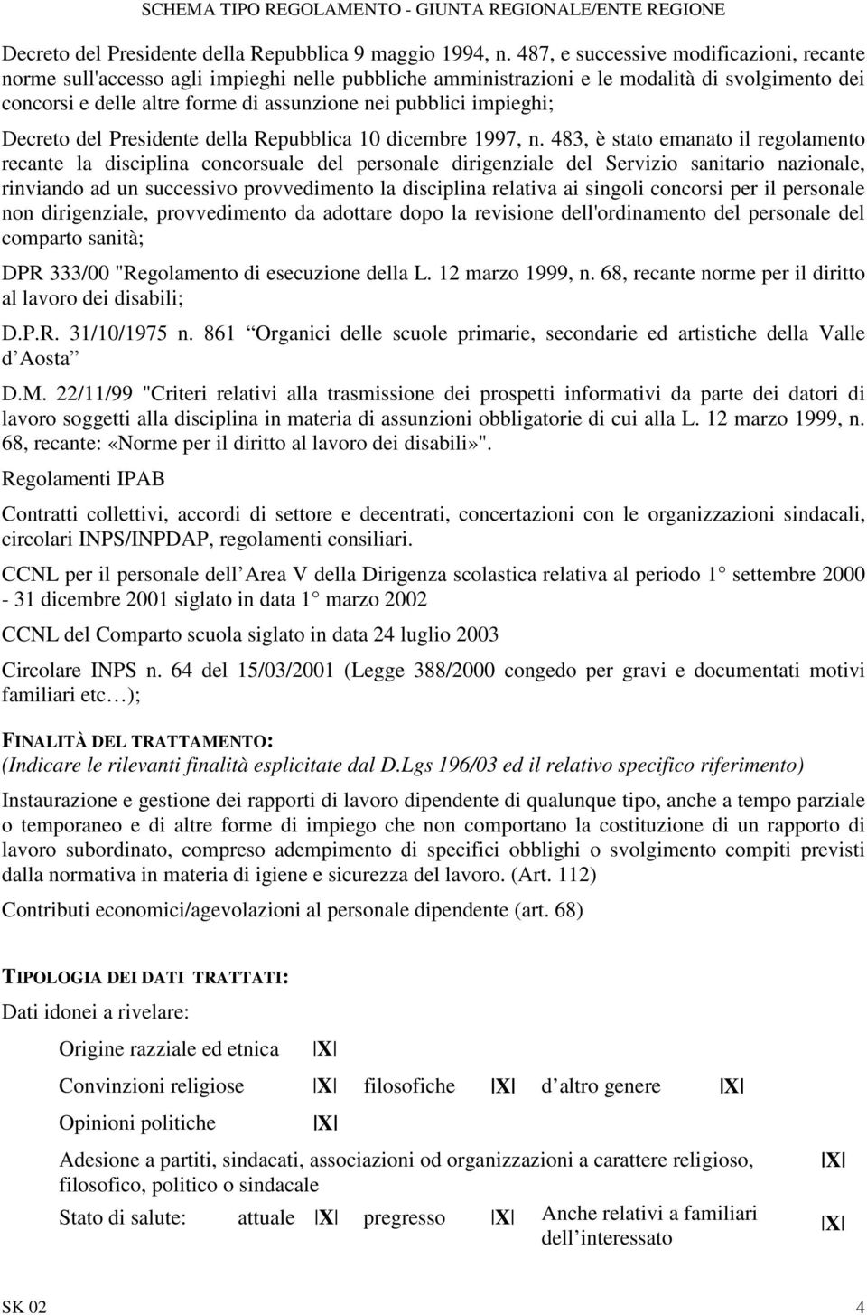 impieghi; Decreto del Presidente della Repubblica 10 dicembre 1997, n.