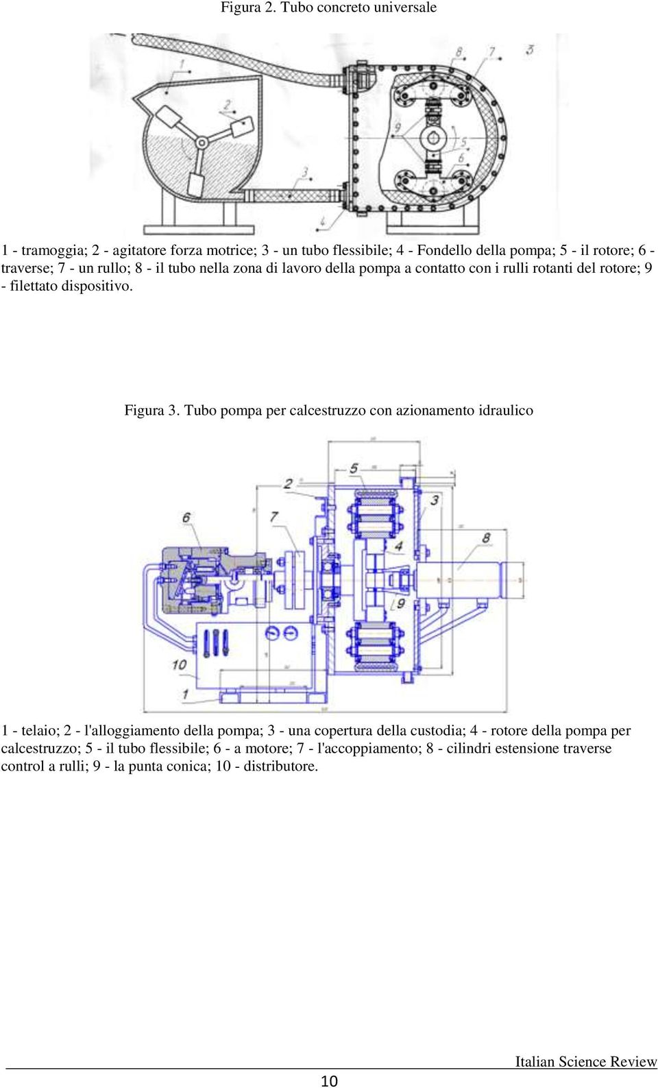 rullo; 8 - il tubo nella zona di lavoro della pompa a contatto con i rulli rotanti del rotore; 9 - filettato dispositivo. Figura 3.