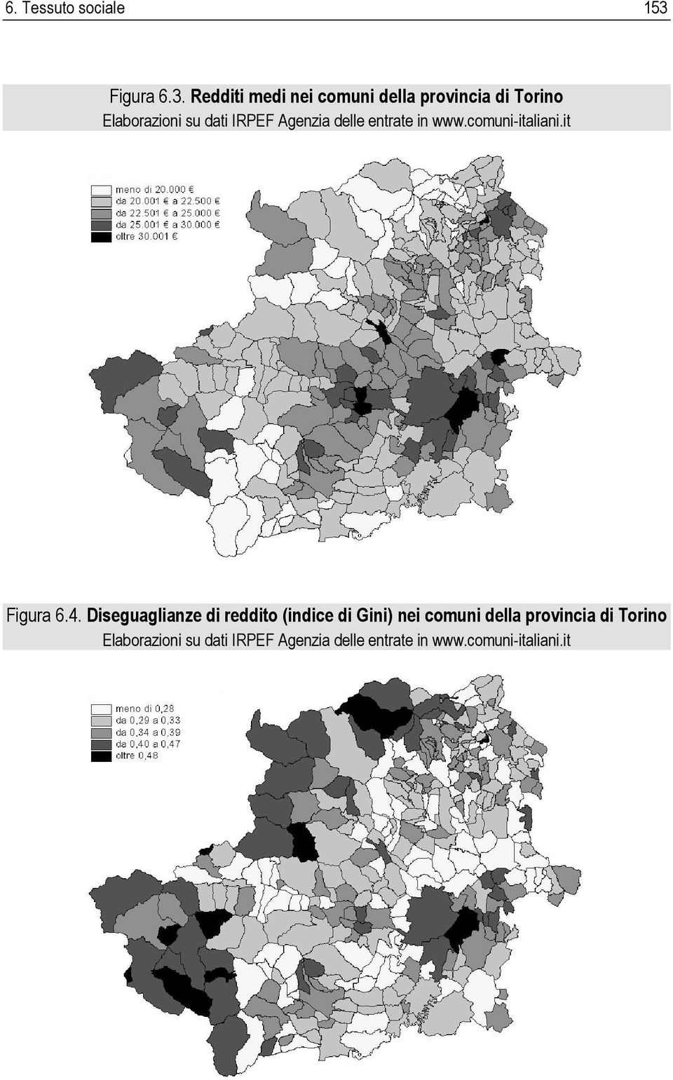 Redditi medi nei comuni della provincia di Torino Elaborazioni su dati IRPEF