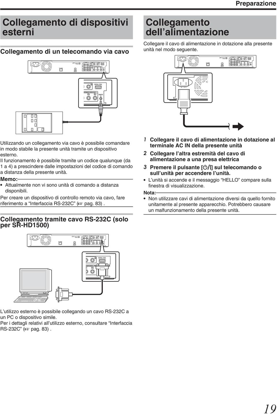 dalle ipostazioni del codice di coando a distanza della presente unità Attualente non i sono unità di coando a distanza disponibili Per creare un dispositio di controllo reoto ia cao, fare riferiento