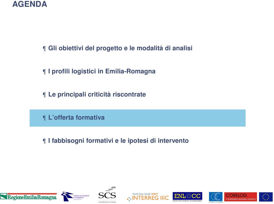 principali criticità riscontrate L offerta