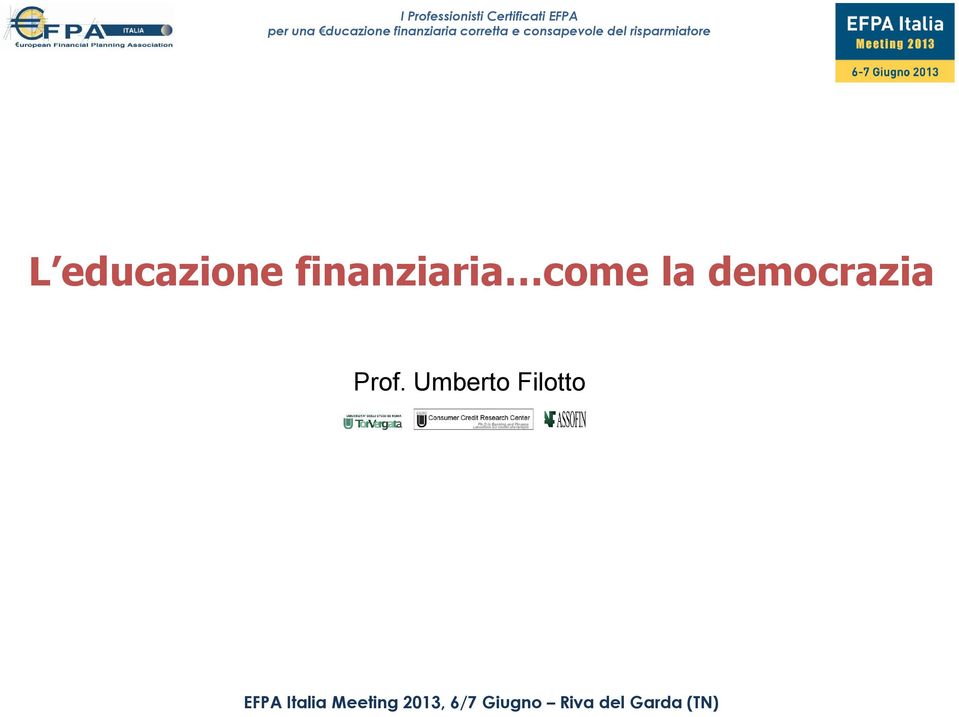 Umberto Filotto EFPA Italia