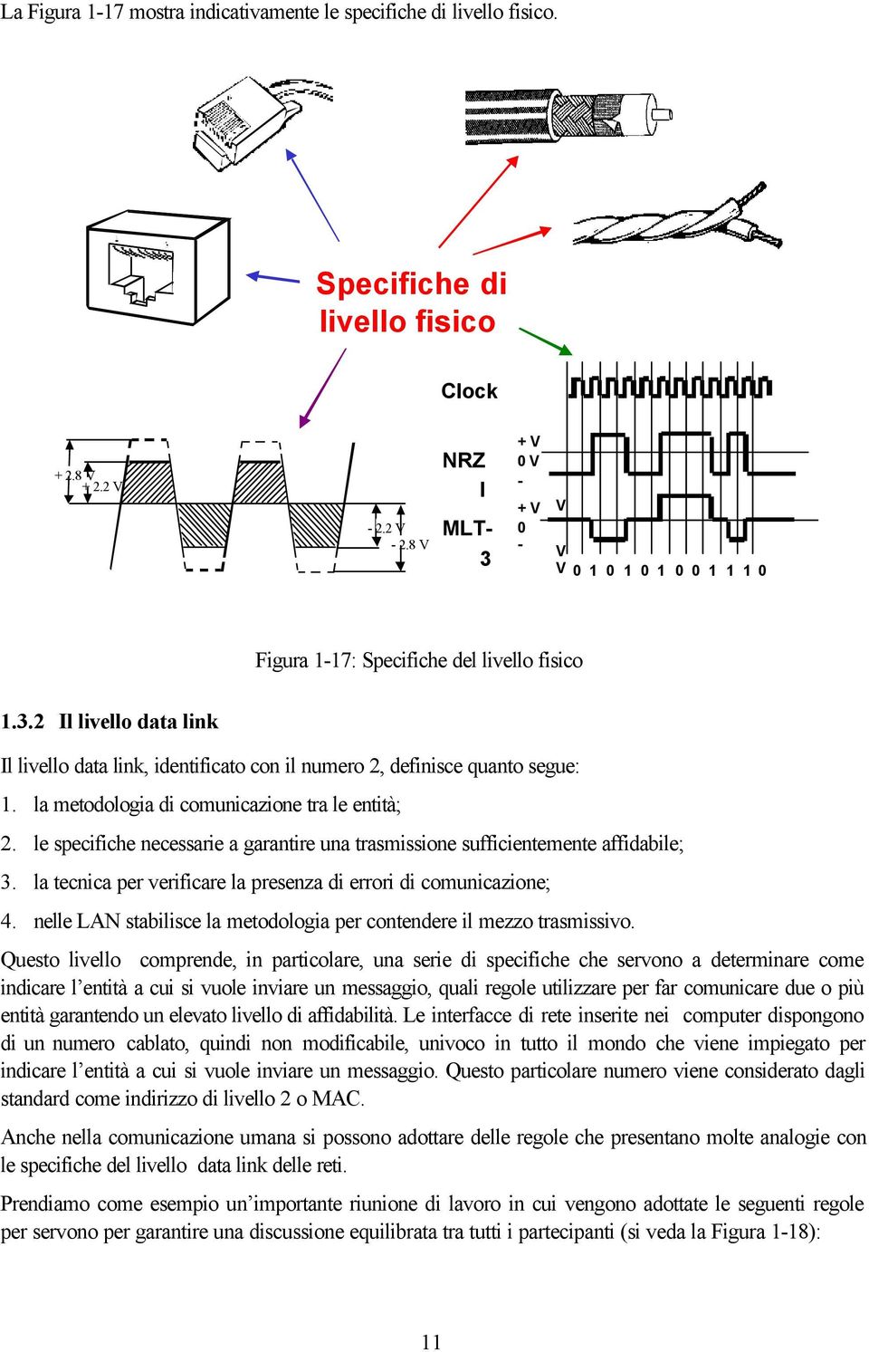 la metodologia di comunicazione tra le entità; 2. le specifiche necessarie a garantire una trasmissione sufficientemente affidabile; 3.