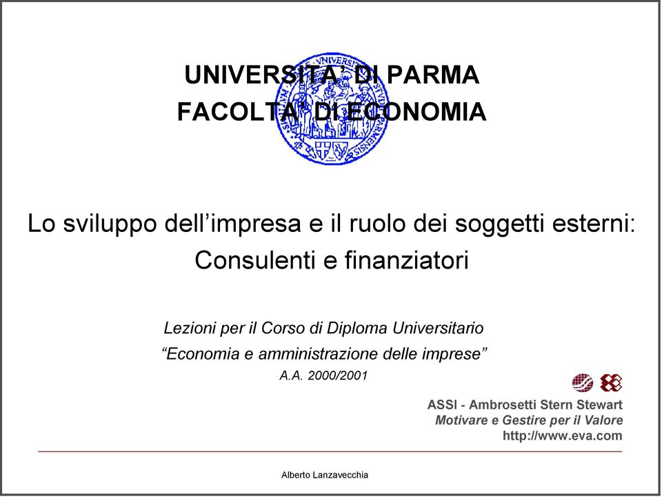 Universitario Economia e amministrazione delle imprese A.