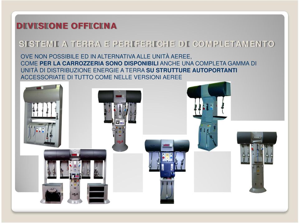 DISPONIBILI ANCHE UNA COMPLETA GAMMA DI UNITÀ DI DISTRIBUZIONE ENERGIE A