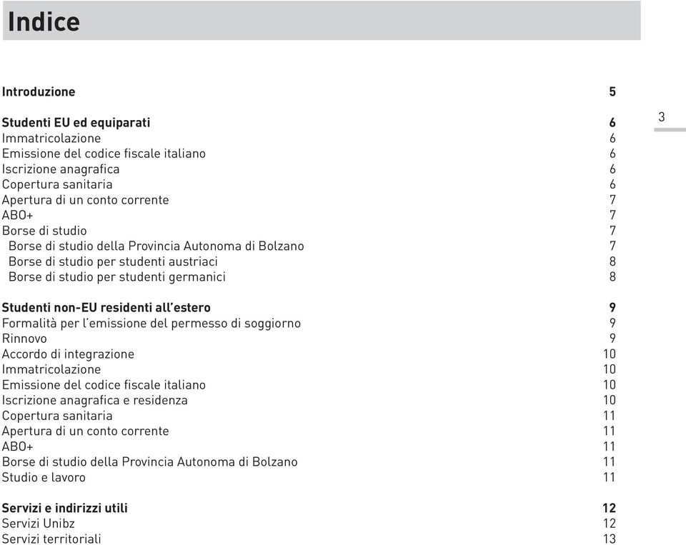 Formalità per l emissione del permesso di soggiorno 9 Rinnovo 9 Accordo di integrazione 10 Immatricolazione 10 Emissione del codice fiscale italiano 10 Iscrizione anagrafica e residenza 10