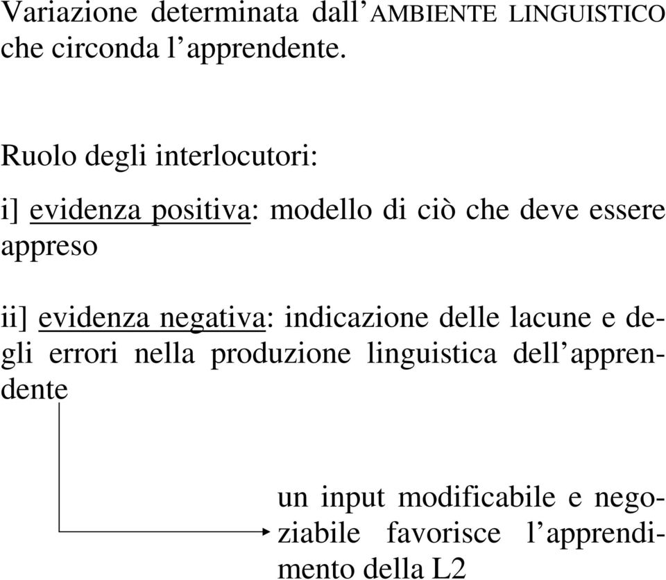 appreso ii] evidenza negativa: indicazione delle lacune e degli errori nella