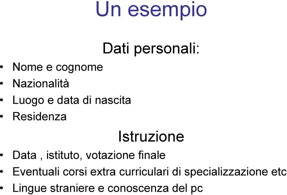 istituto, votazione finale Eventuali corsi extra