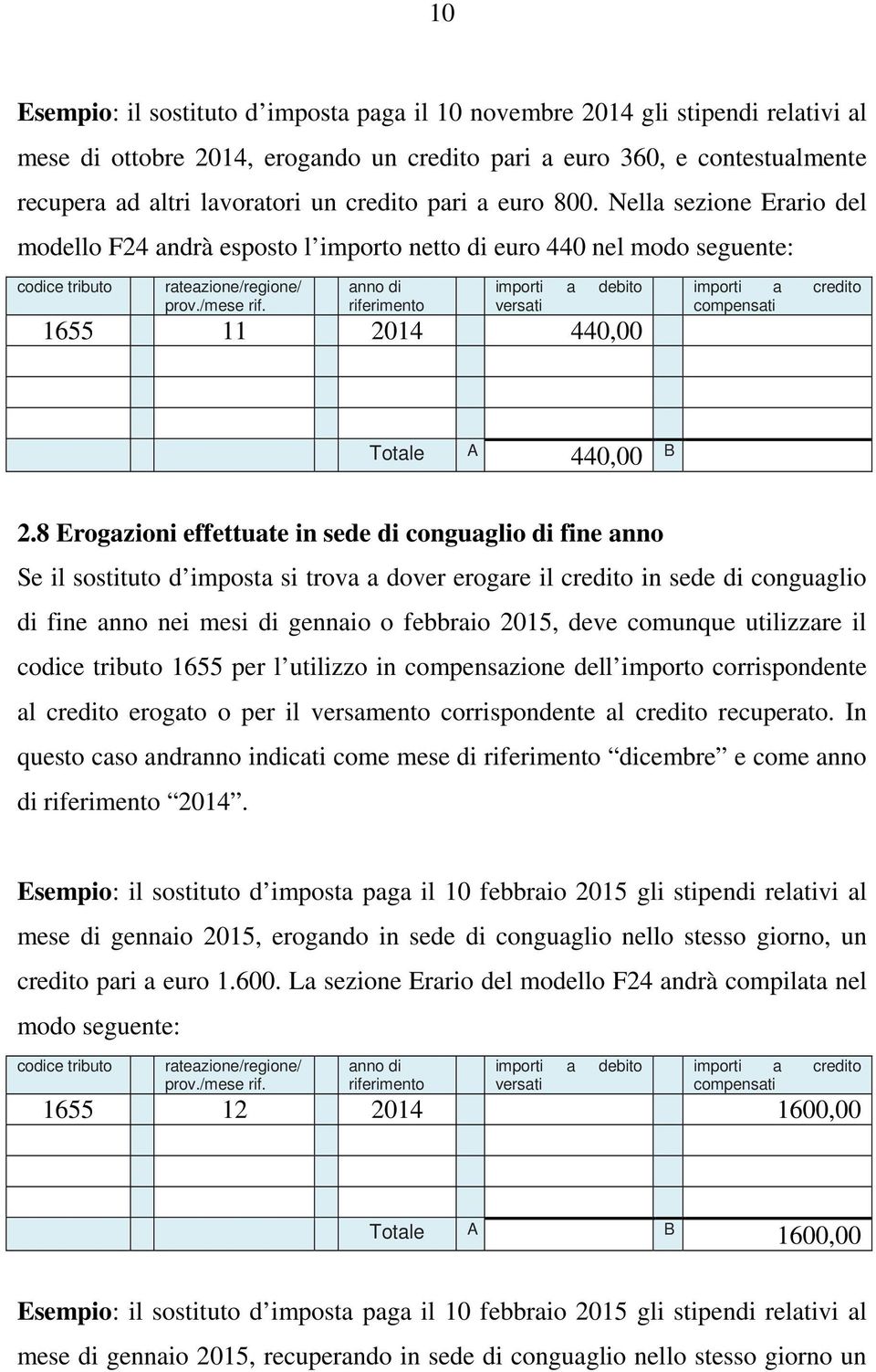 8 Erogazioni effettuate in sede di conguaglio di fine anno Se il sostituto d imposta si trova a dover erogare il credito in sede di conguaglio di fine anno nei mesi di gennaio o febbraio 2015, deve