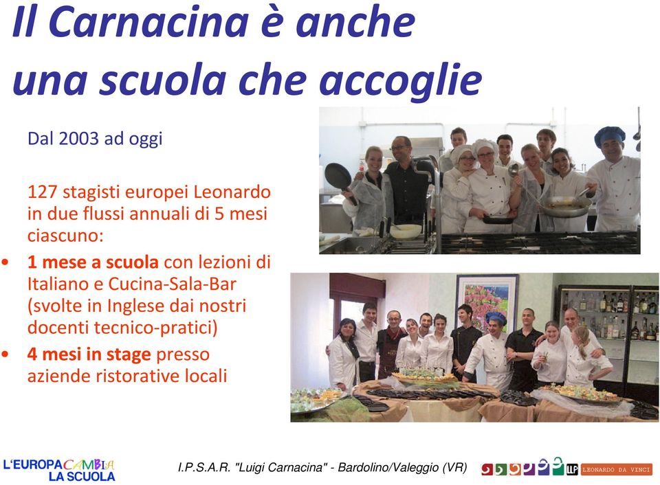 scuola con lezioni di Italiano e Cucina-Sala-Bar (svolte in Inglese dai