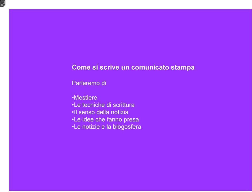 scrittura Il senso della notizia Le