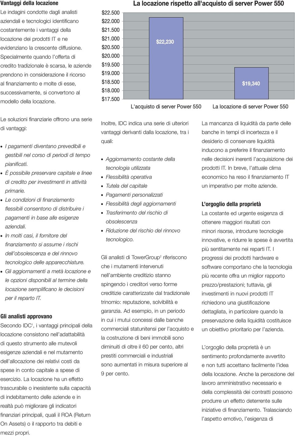 locazione. Le soluzioni finanziarie offrono una serie di vantaggi: I pagamenti diventano prevedibili e gestibili nel corso di periodi di tempo pianificati.